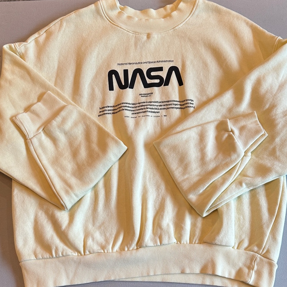 H&M Cream NASA Crewneck Sweater
